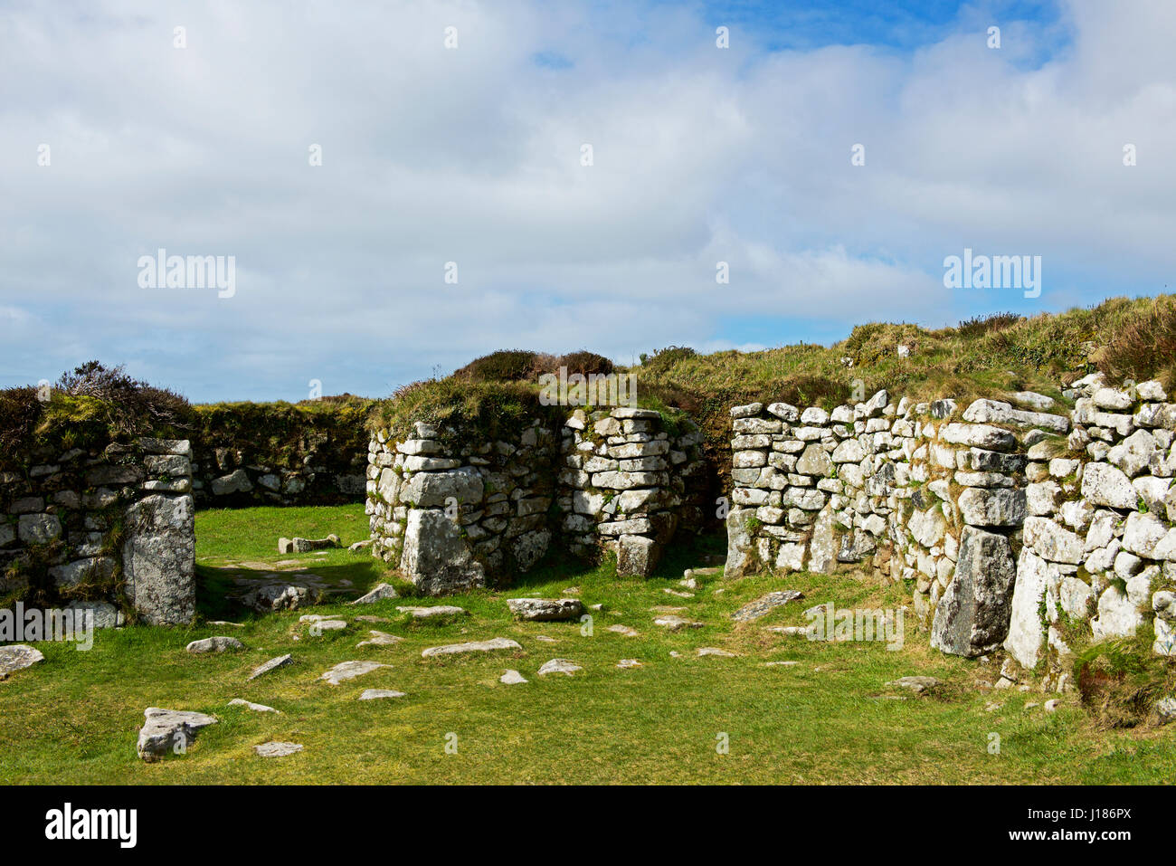 Chysauster, a late ironage village in Cornwall, England UK Stock Photo