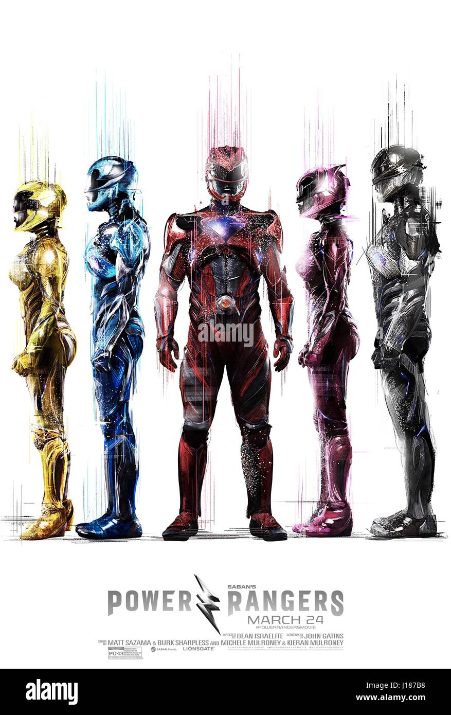 RELEASE DATE: March 24, 2017 TITLE: Power Rangers STUDIO: Lionsgate DIRECTOR: Dean Israelite PLOT: A group of high-school kids, who are infused with unique superpowers, harness their abilities in order to save the world STARRING: Becky G., Ludi Lin, Dacre Montgomery, Naomi Scott, Rj Cyler. (Credit: © Lionsgate/Entertainment Pictures) Stock Photo
