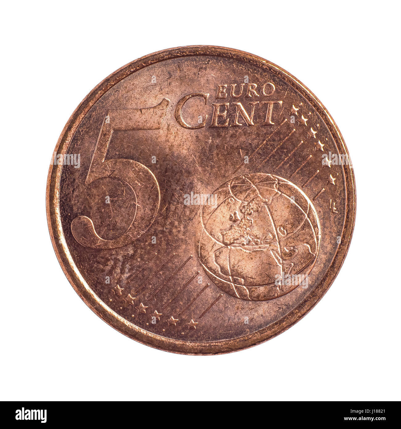 Detailed Shoot Of Five Euro Cents Stock Photo Alamy