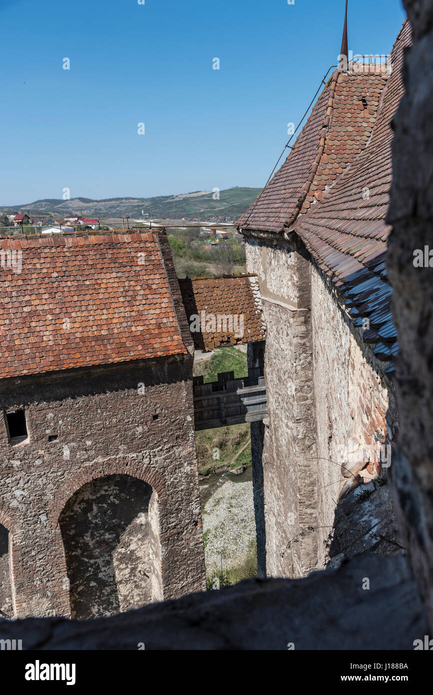 Castelul Corvinilor din Hunedoara / Corvin's Castle from Hunedoara - Romania Stock Photo