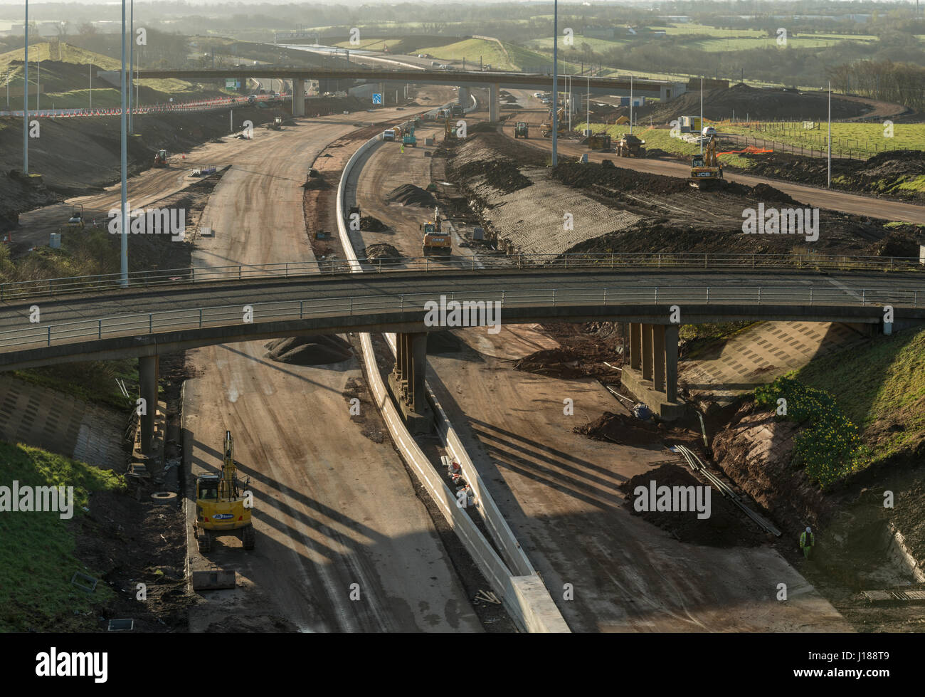 M8 missing link construction work, Glasgow, Scotland, United Kingdom Stock Photo