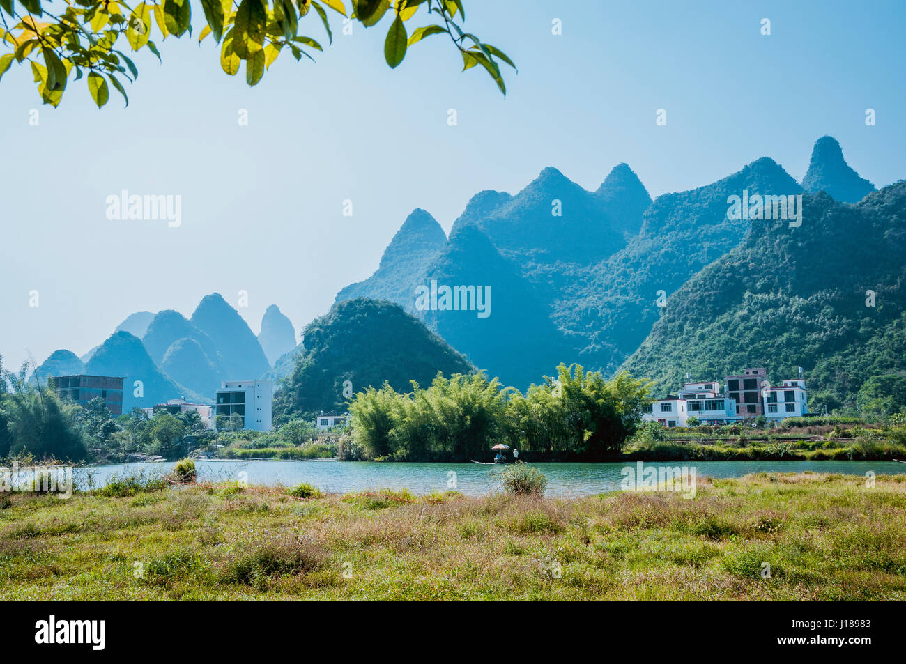 Beautiful river scenery in Guilin, China. Stock Photo
