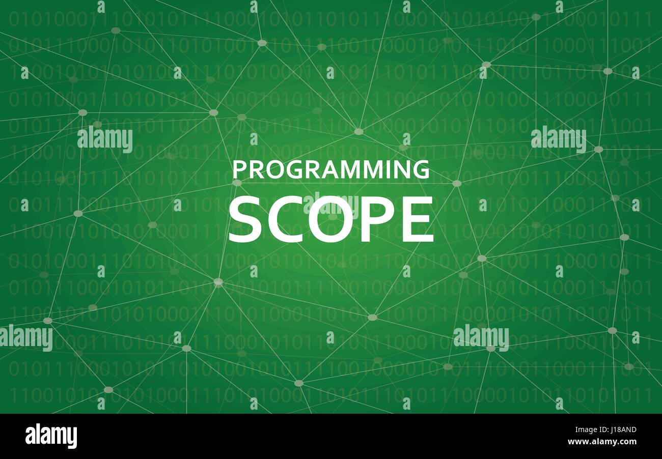 Programming scope concept illustration white text illustration with ...