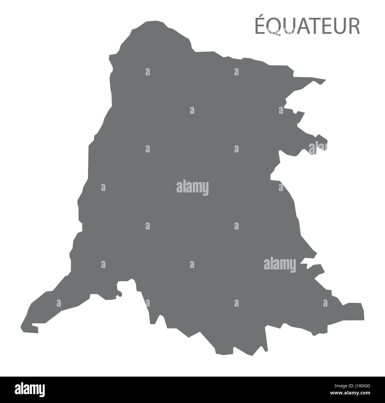 Equateur province map Congo Democratic Republic grey illustration ...