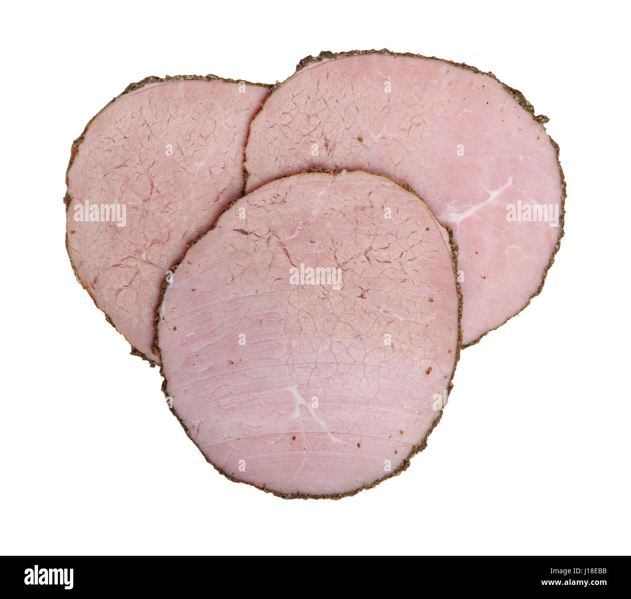 Sliced meat isolated on white background Stock Photo - Alamy