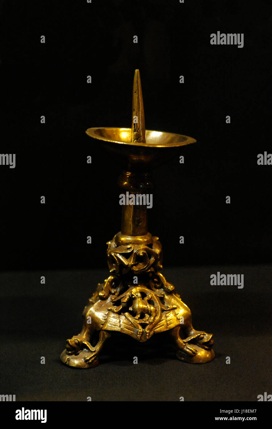 Scandinavia. Altar chandelier. Church of Askoy, Rennesoy, Rogaland. 1100. Bronze. Probably Flemish work. Historical Museum. Oslo. Norway. Stock Photo