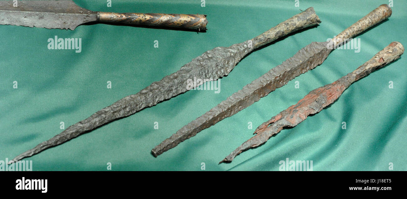 Spears. 10th century. From Telemark and Hedmark. Norway. Historical Museum. Oslo. Norway. Stock Photo