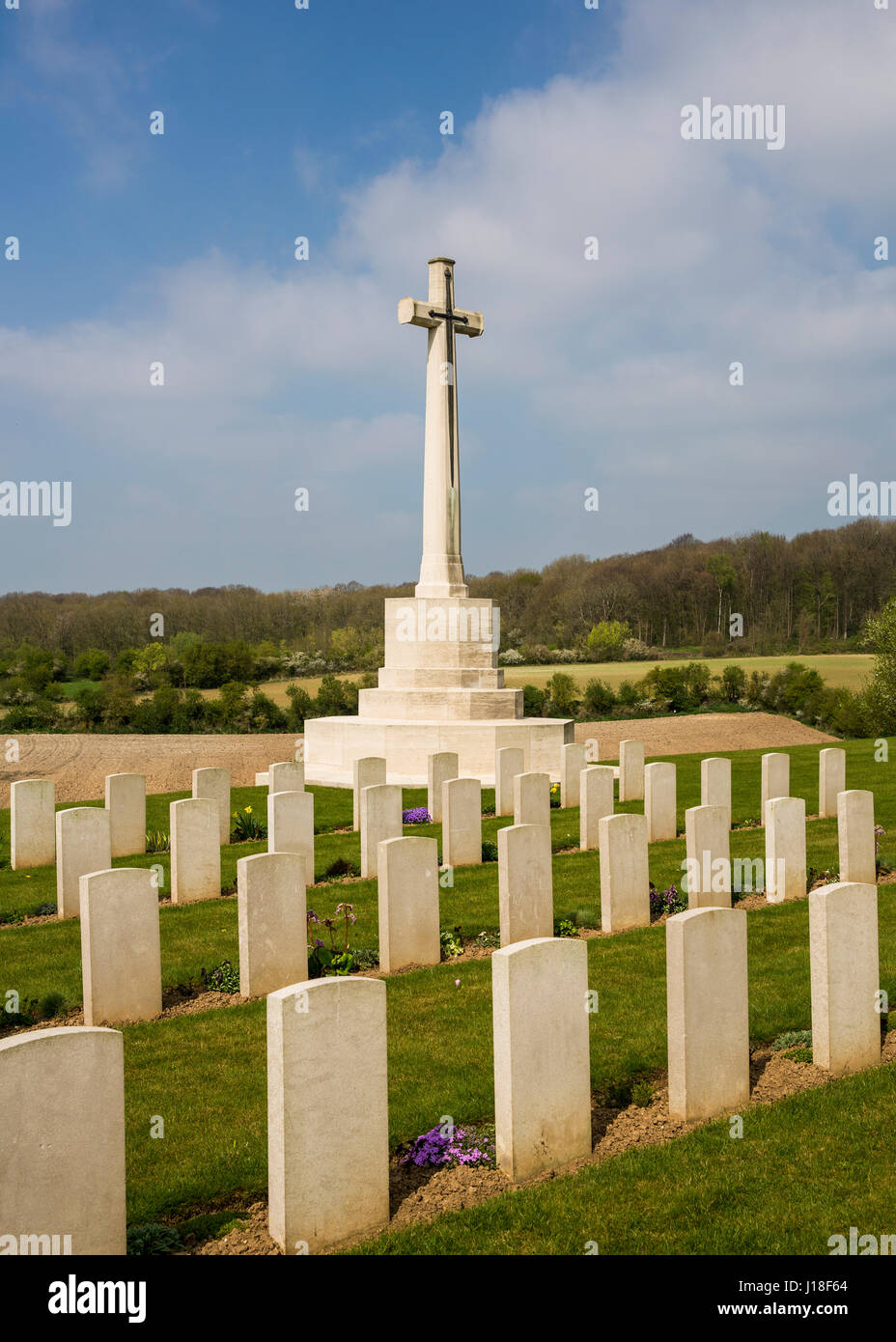 The Great War cemetery in Maroueil, France Stock Photo