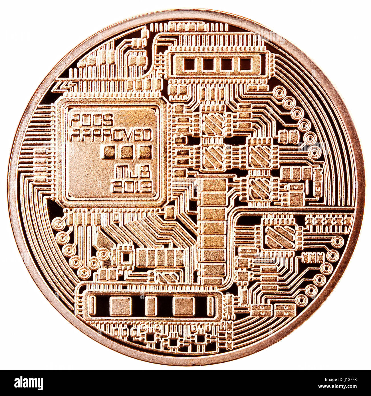 isolated bitcoin on white background backface Stock Photo - Alamy