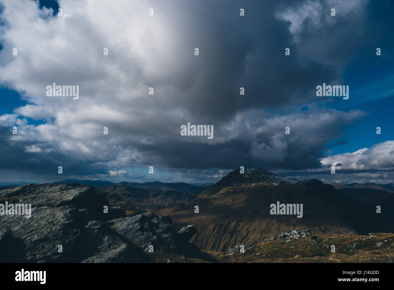 view from summit of The Cobbler, Ben Arthur Stock Photo