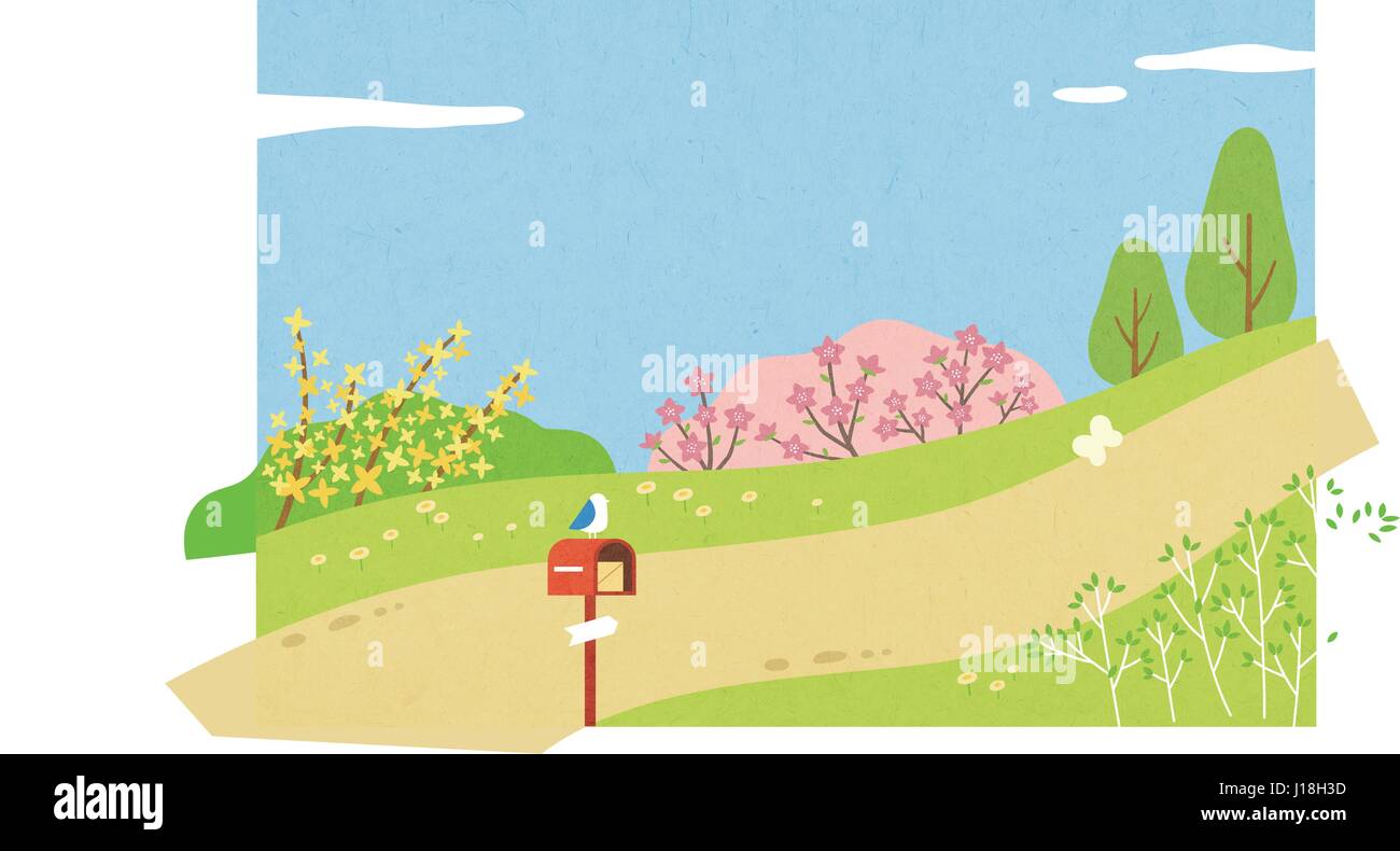 Spring landscape 010 Stock Vector Image & Art - Alamy