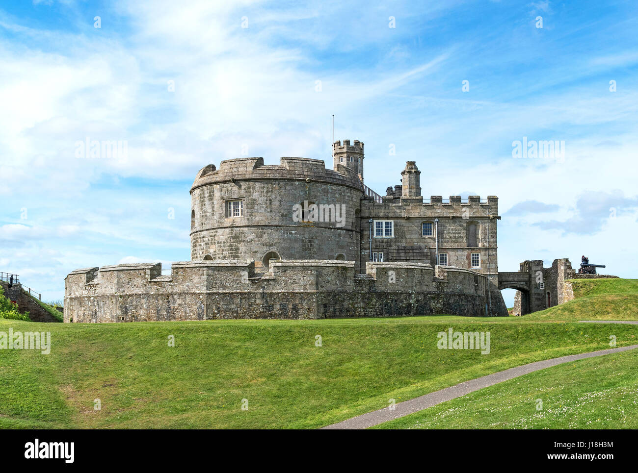 Pendennis Castle in Falmouth, Cornwall, England, UK, was constructed between 1540-1542 for King Henry VIII Stock Photo
