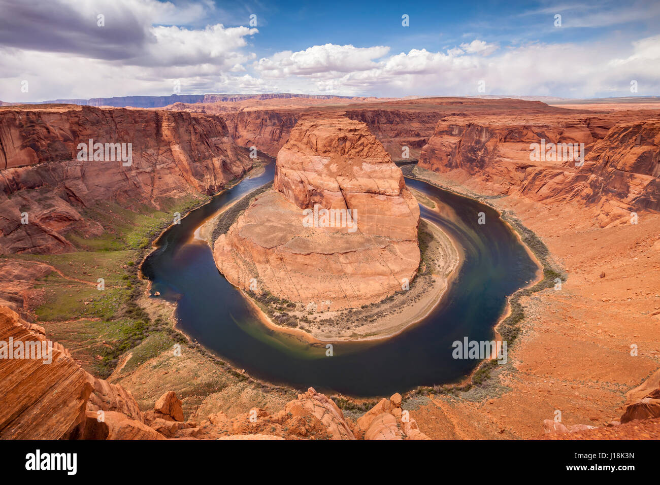 Horseshoe Bend, a meander of the Colorado River in the Glen Canyon area of Arizona. Stock Photo