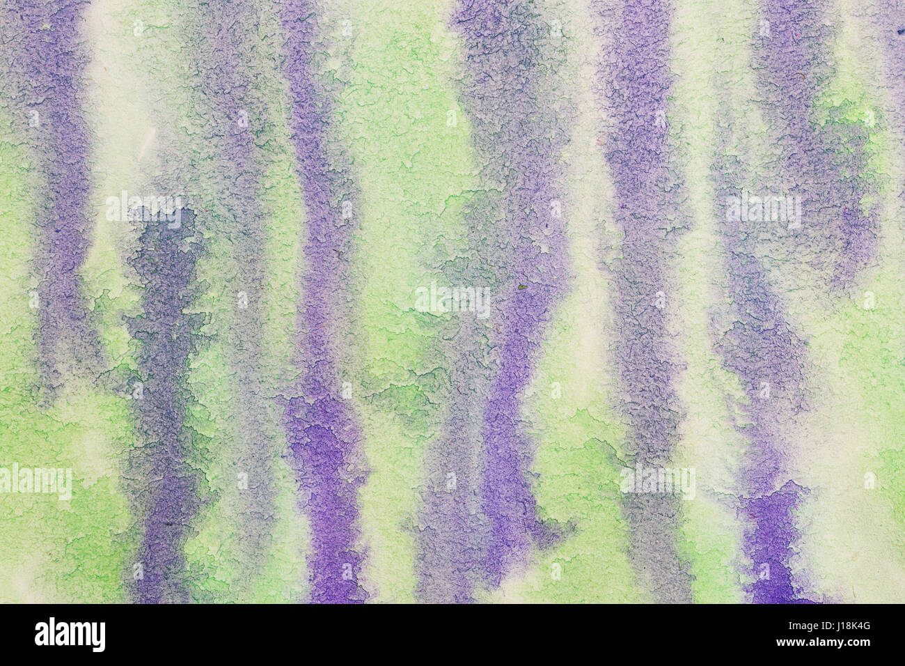Abstract background of green and purple watercolor paint. Drawing on ...