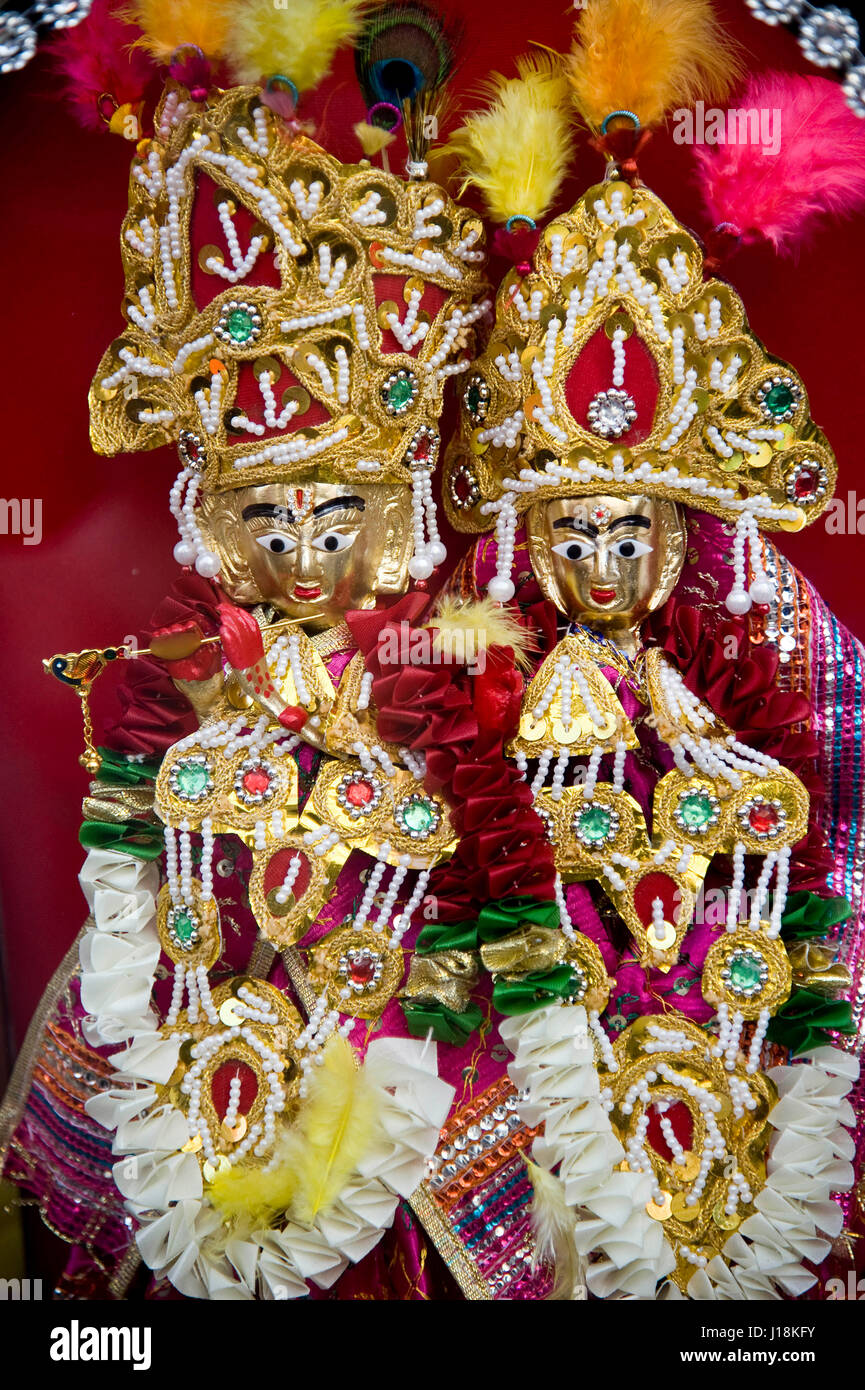 Radha krishna idol, vrindavan, mathura, uttar pradesh, india, asia Stock Photo Alamy