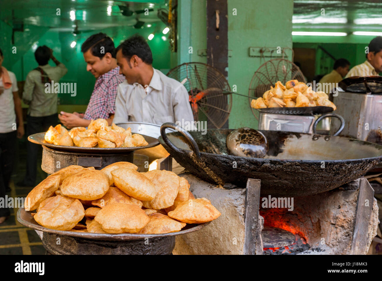 Food stall varanasi, uttar pradesh, india, asia Stock Photo