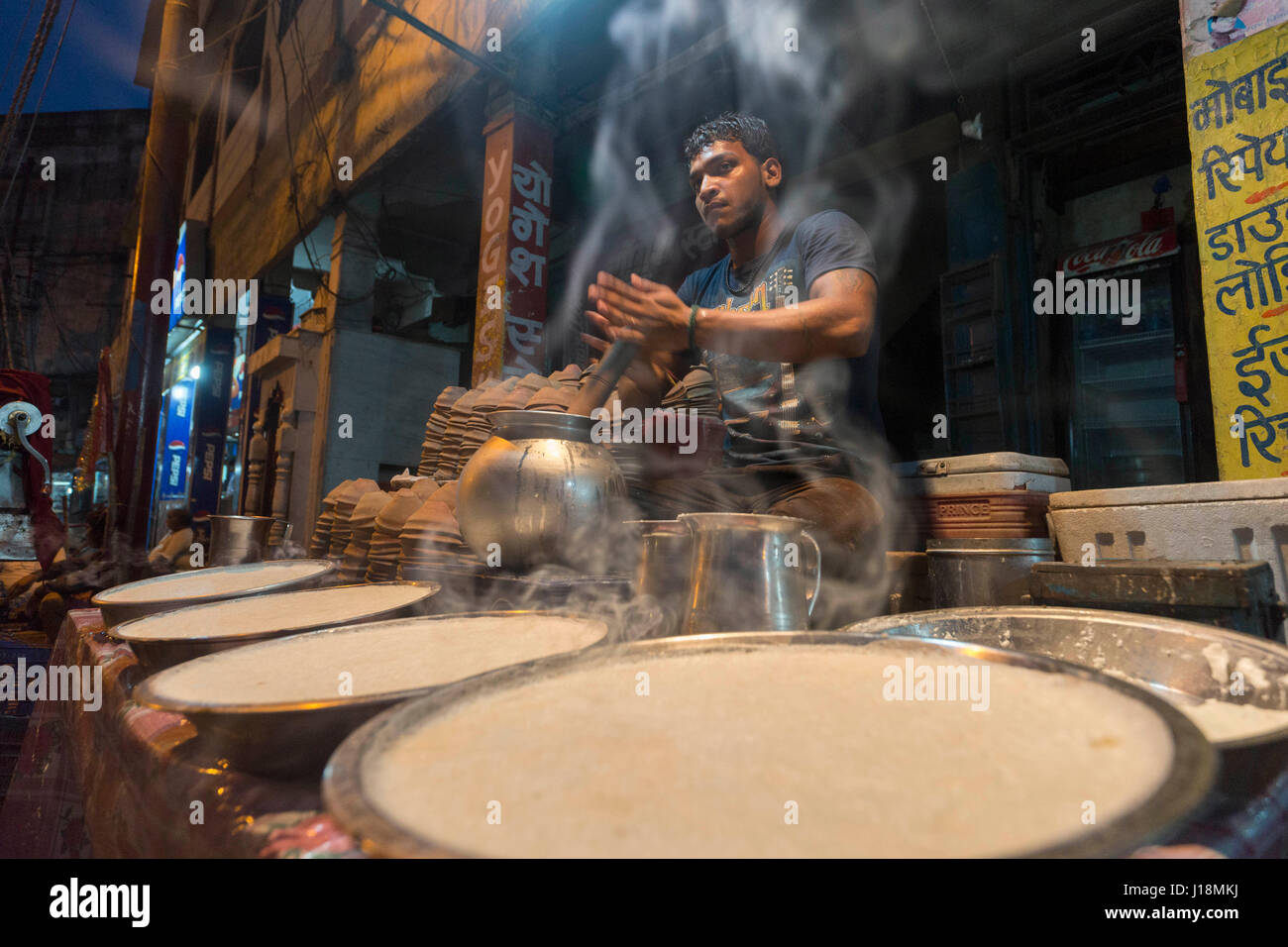 Lassi shop, varanasi, uttar pradesh, india, asia Stock Photo Alamy