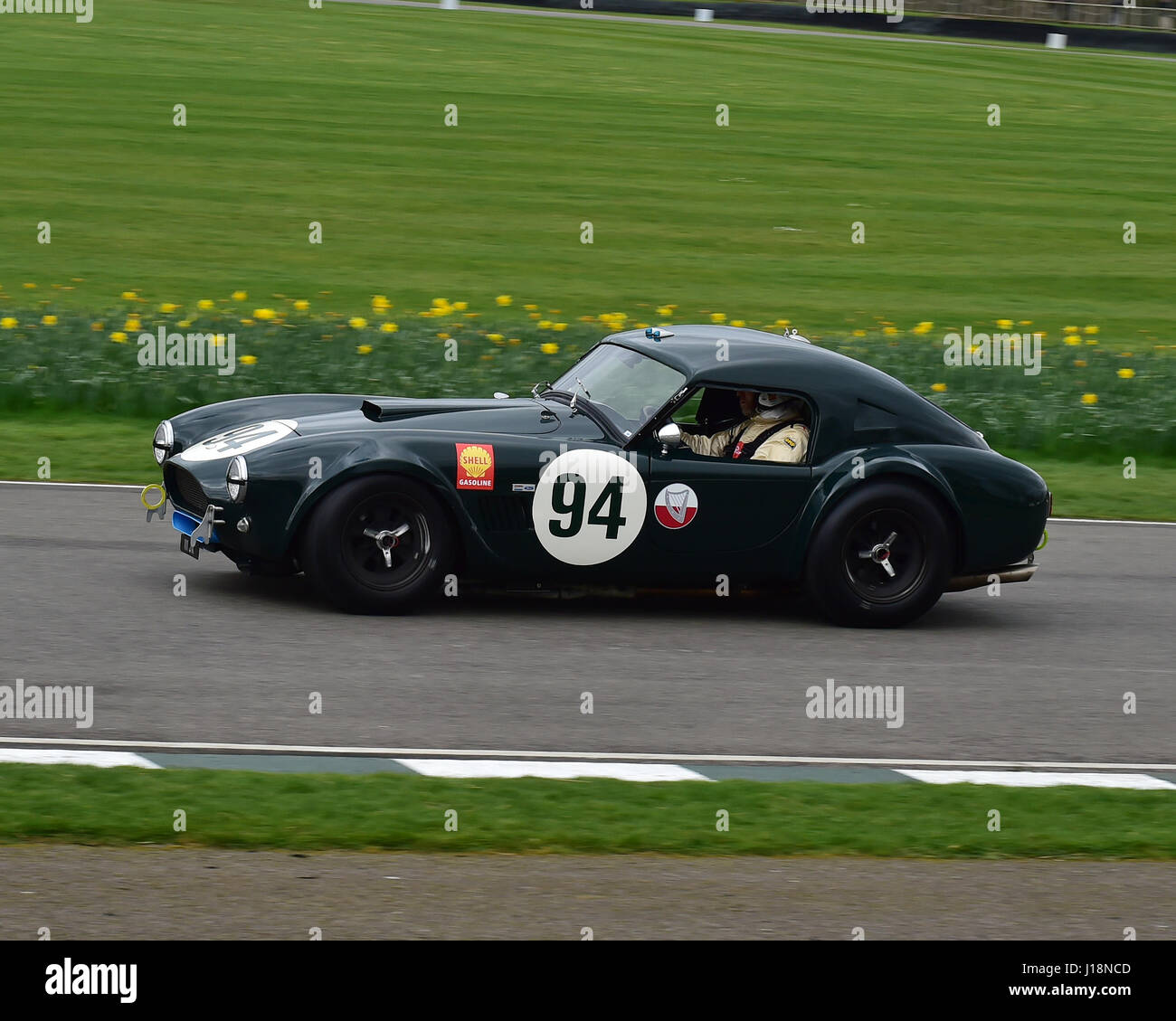 Michael Gans, Andy Wolfe, AC Cobra, Graham Hill Trophy, GT Cars, Goodwood 75th Members Meeting, Goodwood, West Sussex, March 2017, GRRC, circuit racin Stock Photo