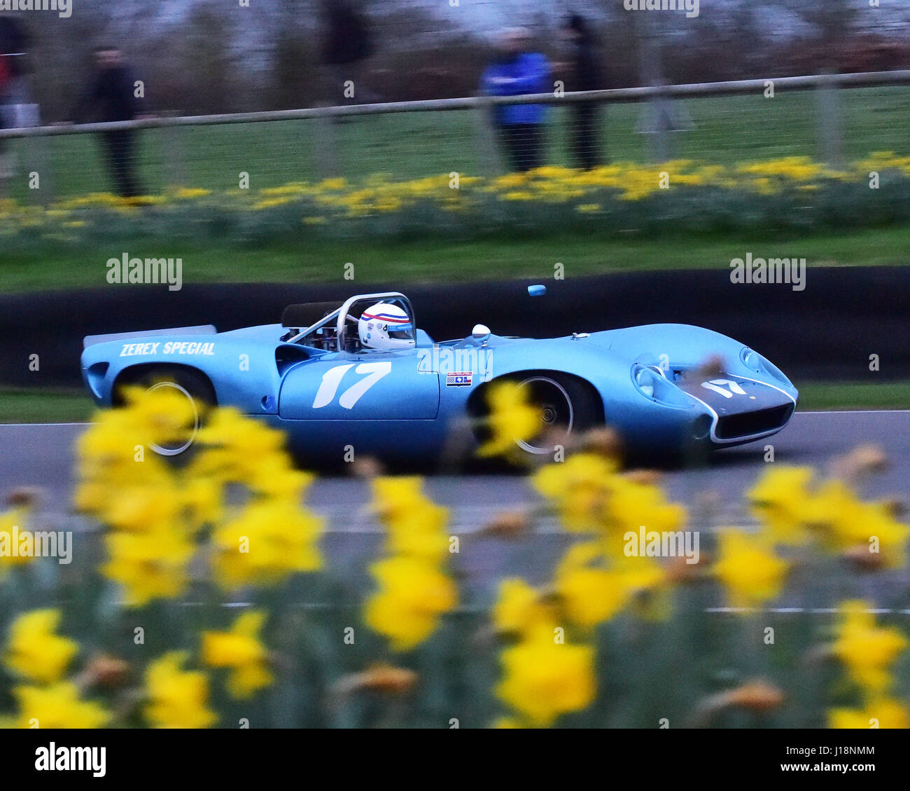 Simon Hadfield, Lola Chevrolet T70 Spyder, Surtees Trophy, Goodwood 75th Members Meeting, Goodwood, West Sussex, March 2017, GRRC, circuit racing, Cla Stock Photo
