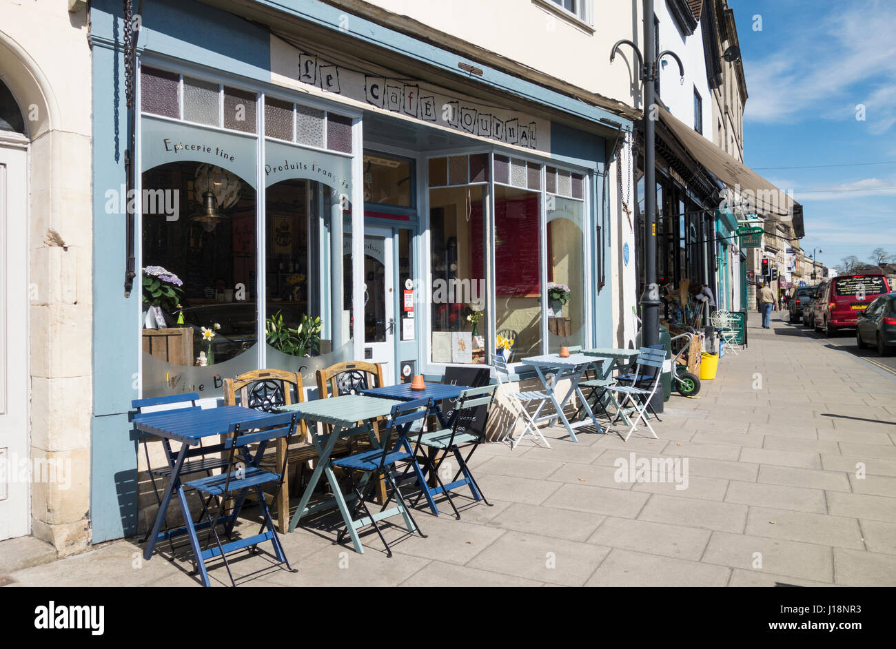 High Street cafe in Warminster, Wiltshire, England, UK Stock Photo Alamy