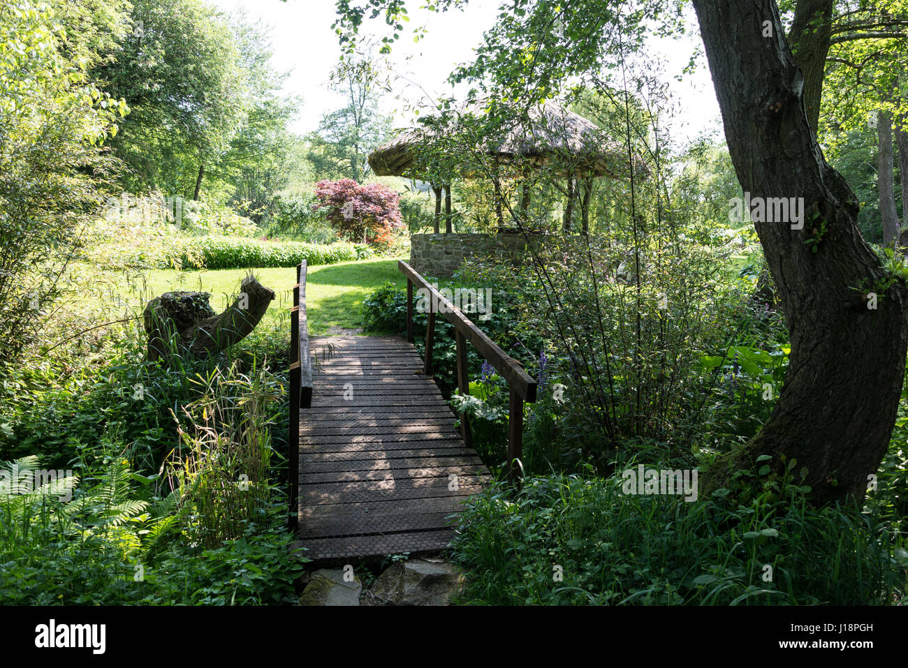 Westonbury Mill Water Garden at Pembridge in Herefordshire, Britain