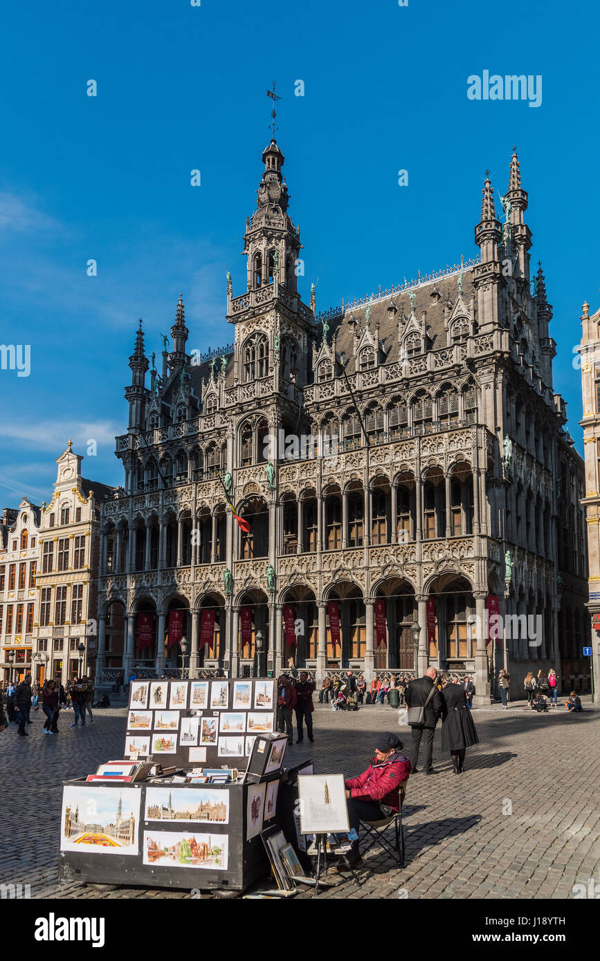 Maison du Roi building, Grand Place, Brussels, Belgium Stock Photo