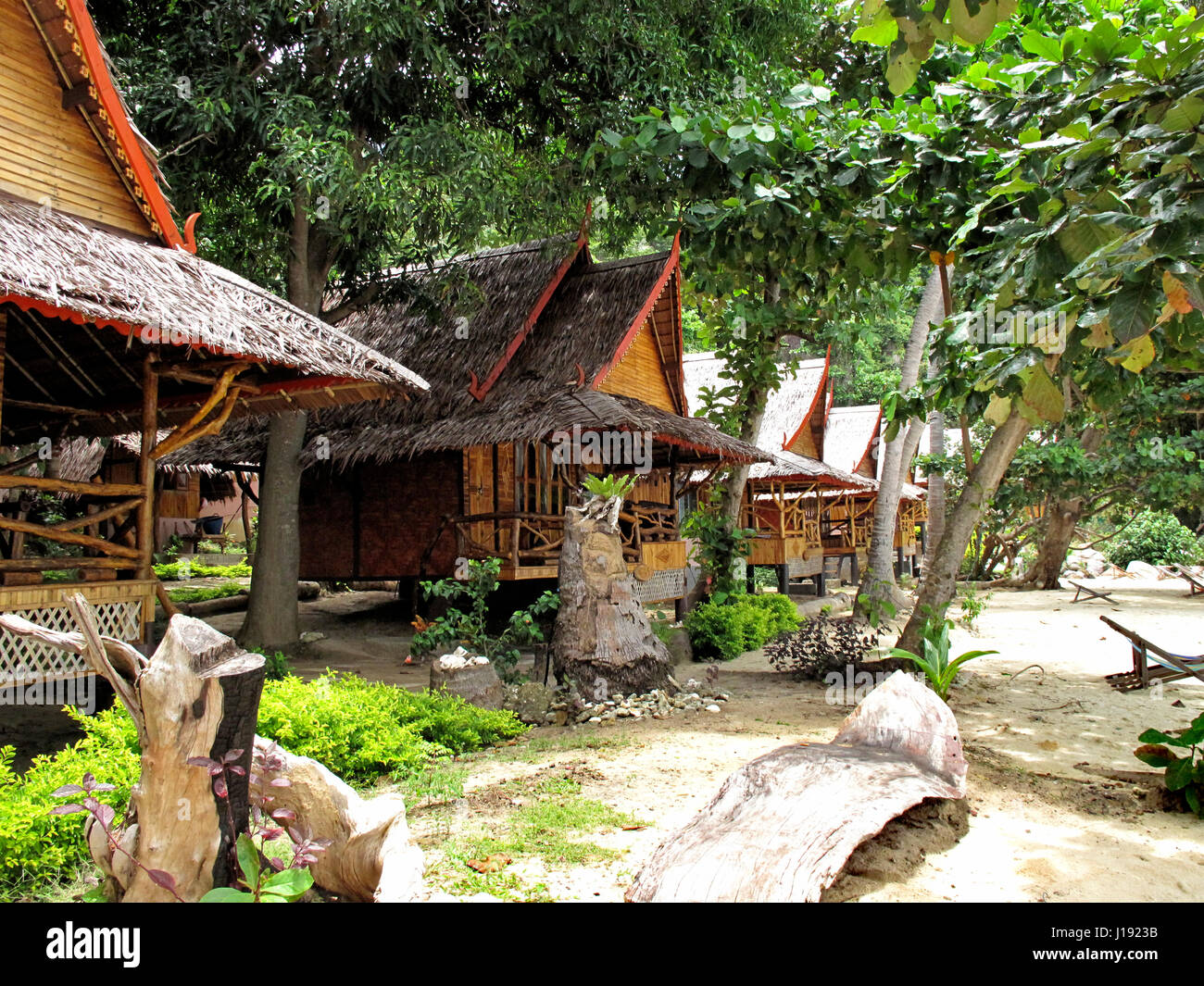 Phi Phi Relax Beach Resort cottages, Phak Nam Bay, Koh Phi Phi Stock