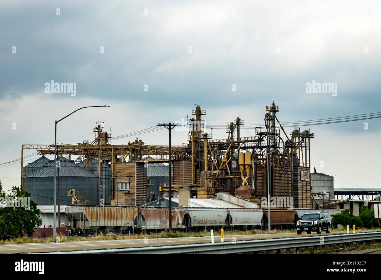 The A.L. Gilbert feed milling company in Keyes California Stock Photo