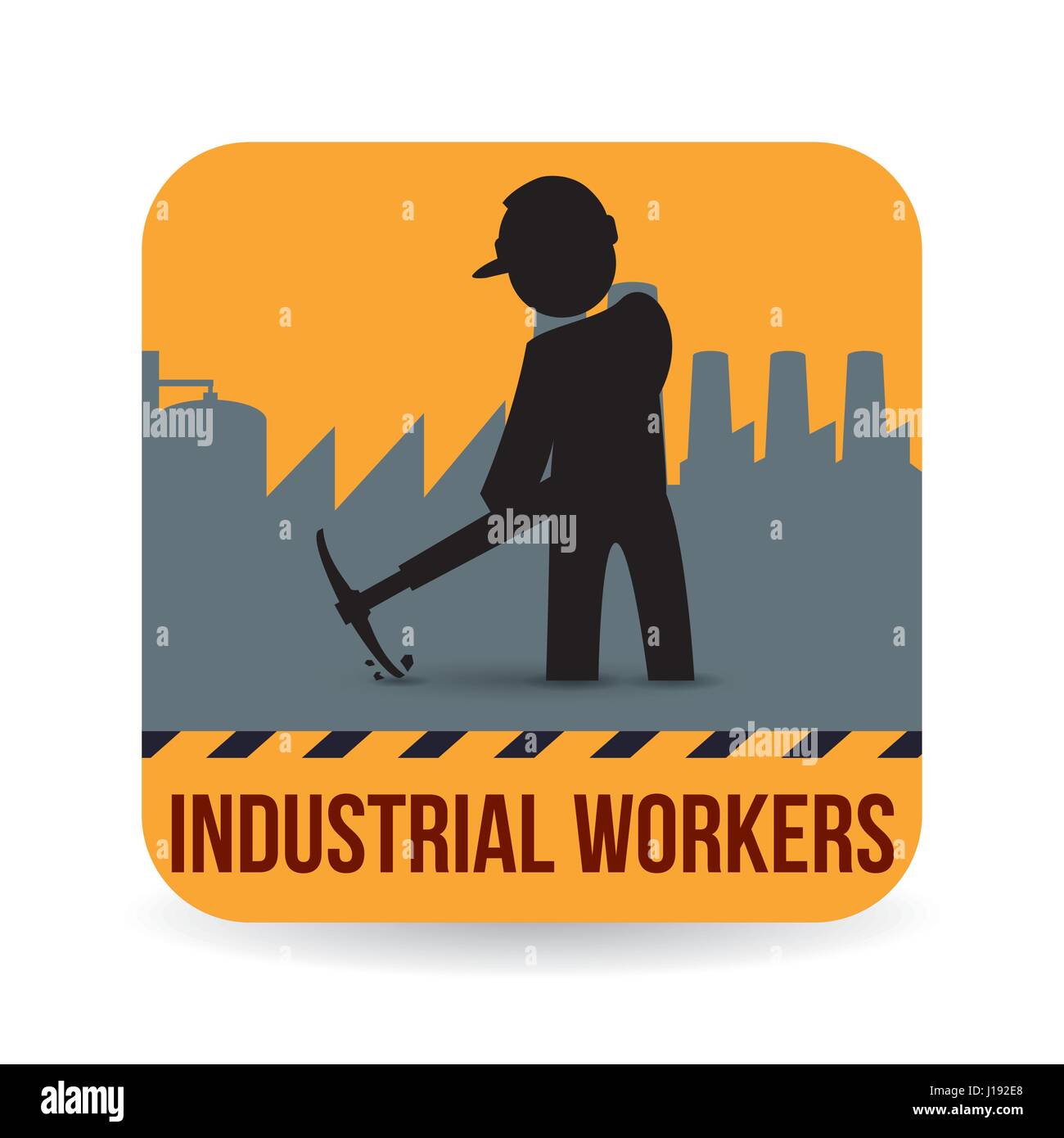 Worker design. Industrial icon. White background , vector Stock Vector ...