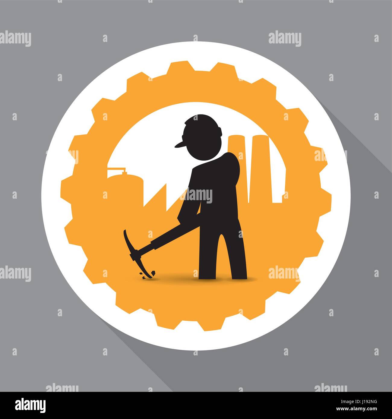 Worker design. Industrial icon. White background , vector Stock Vector ...
