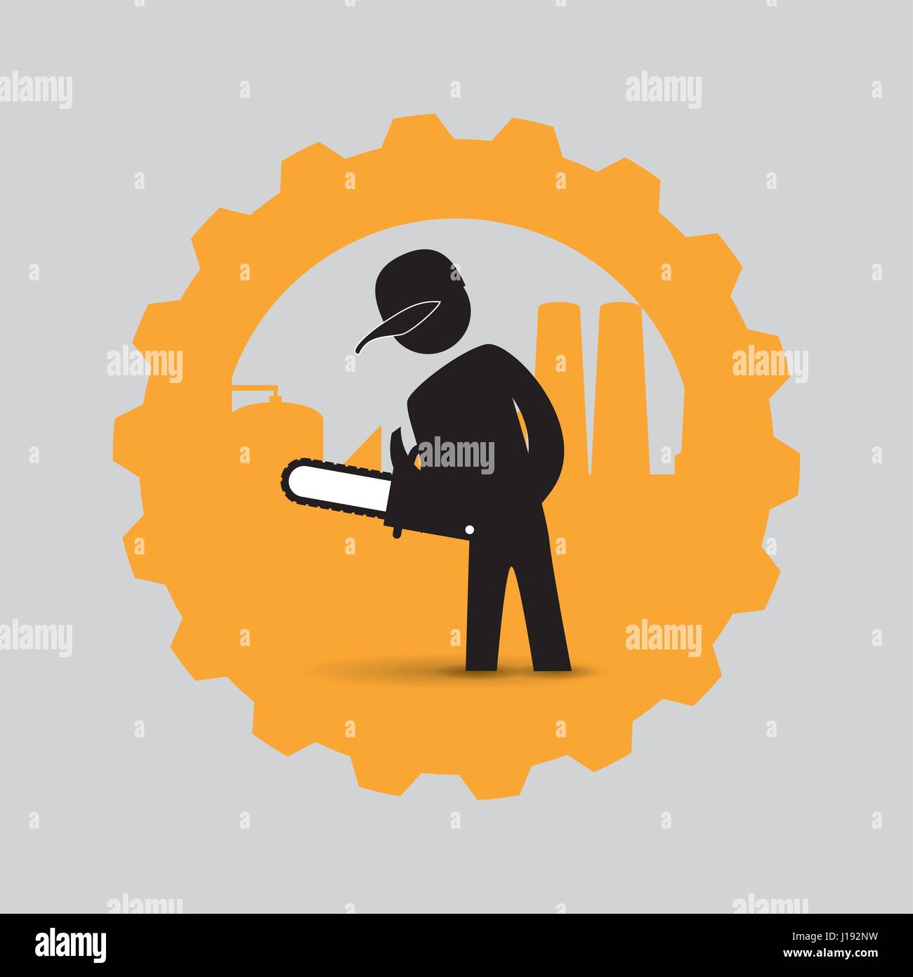 Worker design. Industrial icon. White background , vector Stock Vector ...