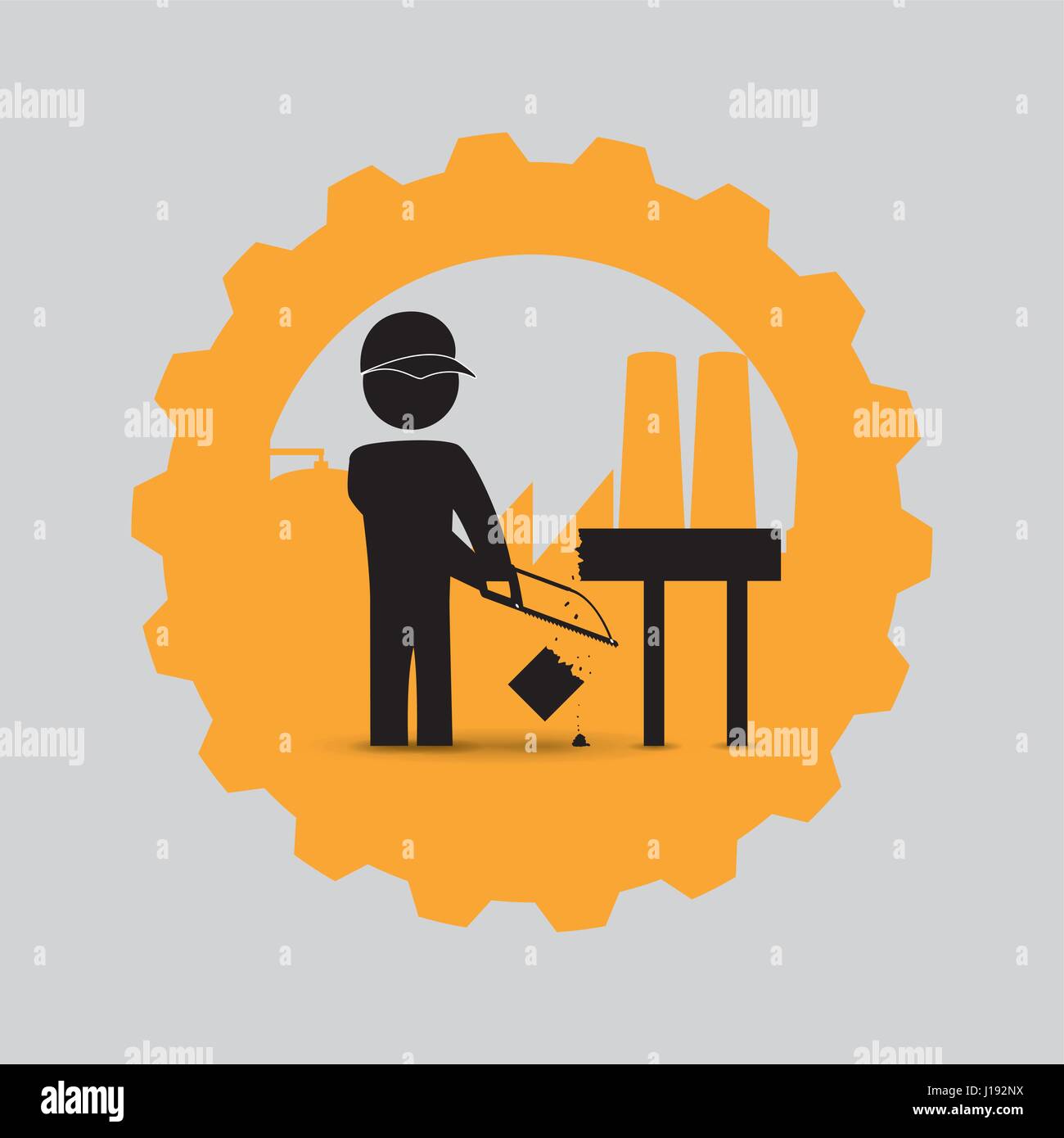 Worker design. Industrial icon. White background , vector Stock Vector ...