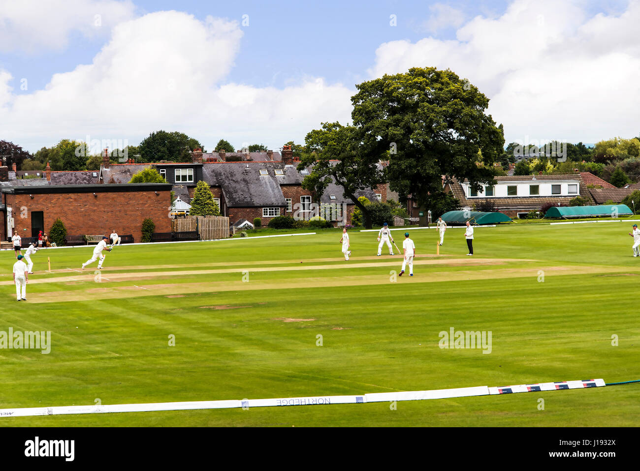Alderley Edge Cricket Club is an amateur cricket club based at Alderley Edge in Cheshire Stock Photo