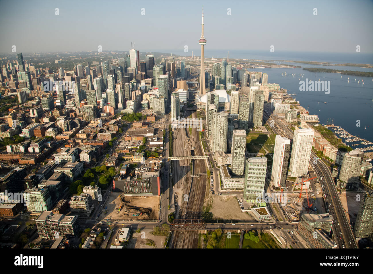Aerial views of Toronto on a spring day. Stock Photo