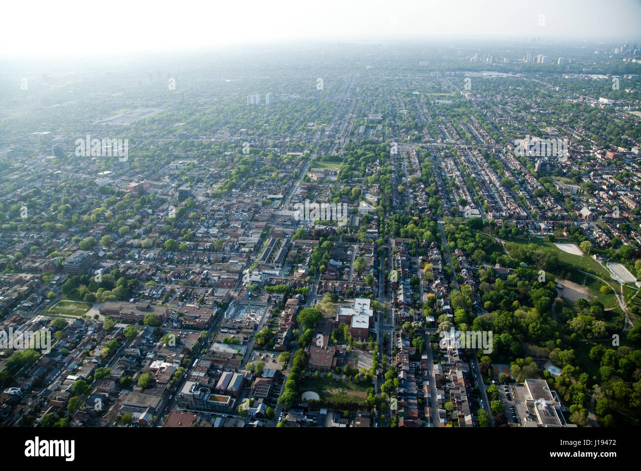 Aerial views of Toronto on a spring day. Stock Photo