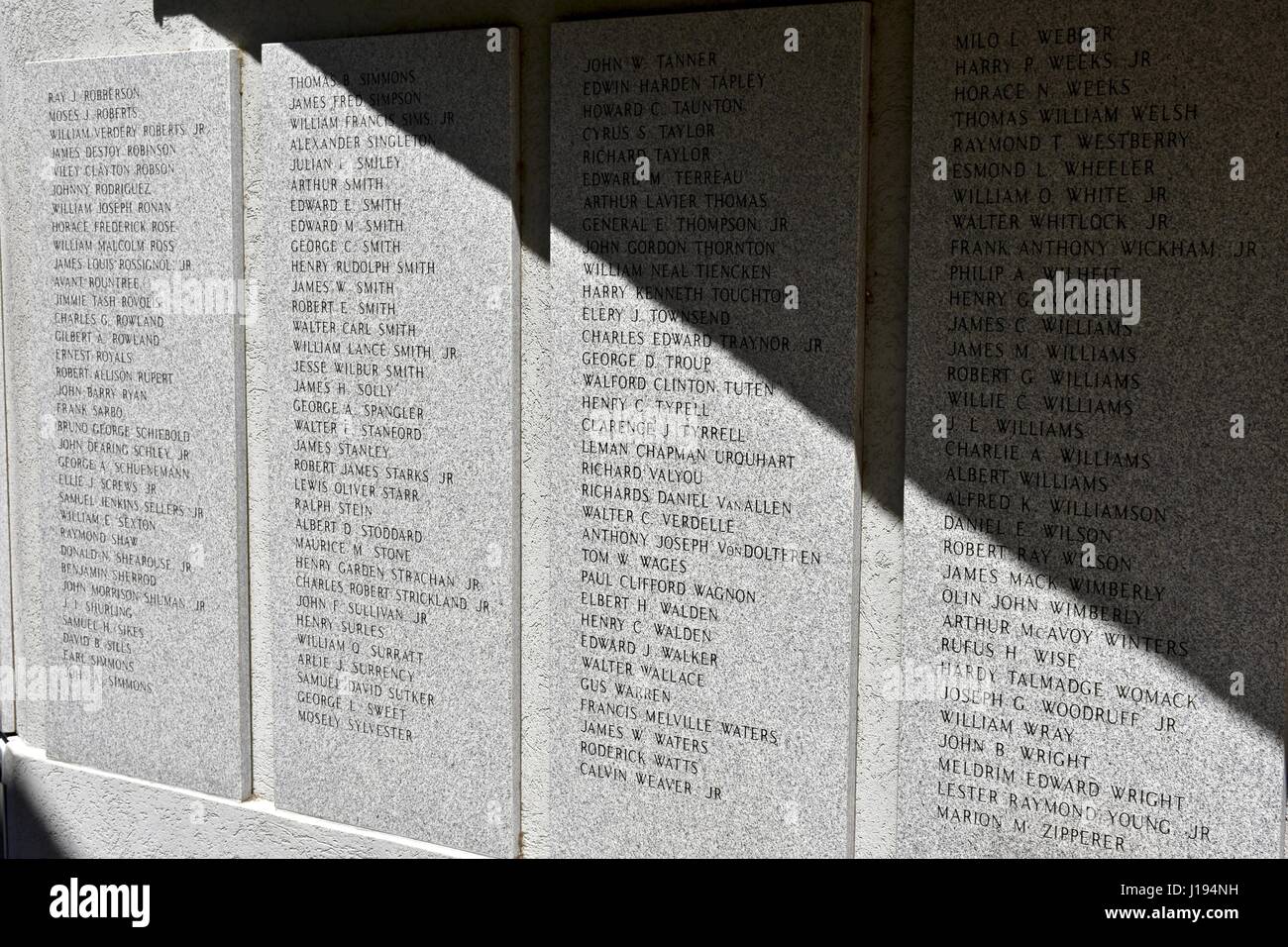 World War ii memorial on the Savannah riverfront Stock Photo