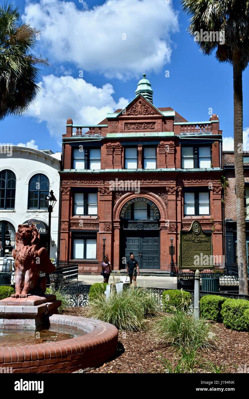 Savannah, freemasons hall cotton exchange building Stock Photo