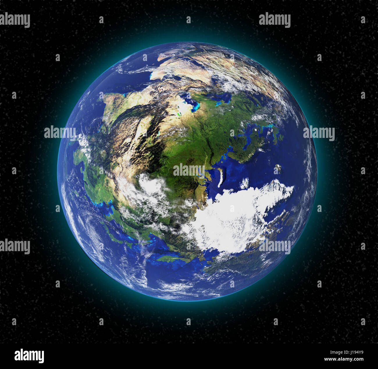 High resolution planet earth from space in 3D. Elements of this image furnished by NASA Stock Photo