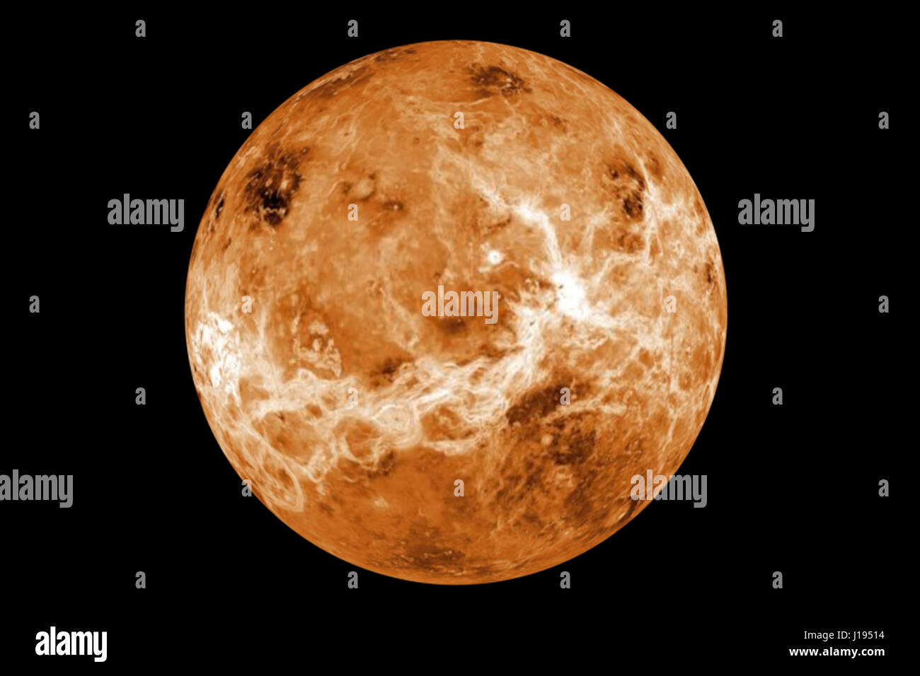 Highly detailed venus planet on black. Elements of this image furnished by NASA Stock Photo