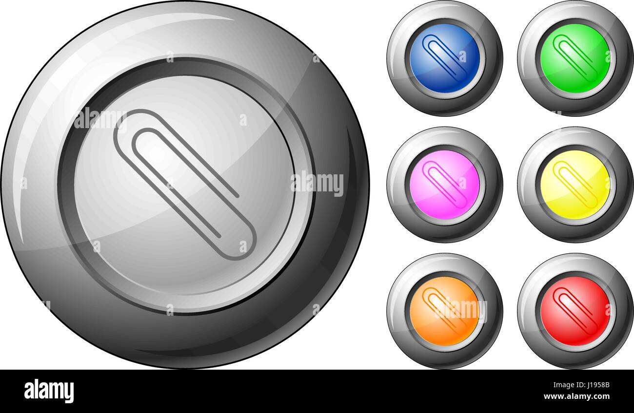 Sphere button paper clip set on a white background. Vector illustration ...