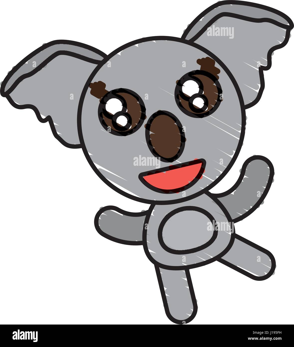Koala Clipart-koala bear is standing upright and smiling