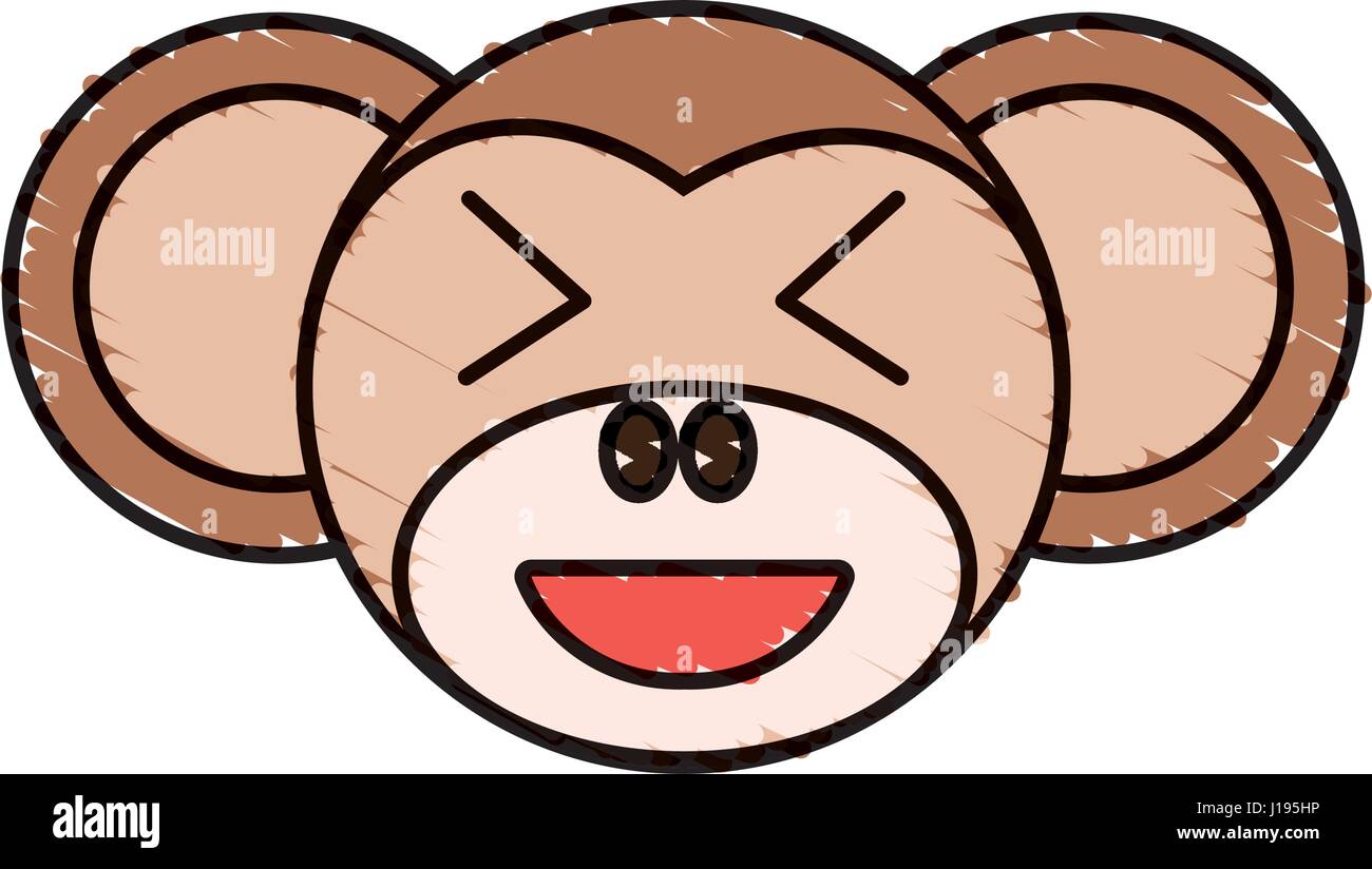 One single line drawing of cute monkey for  Stock Illustration  69258406  PIXTA