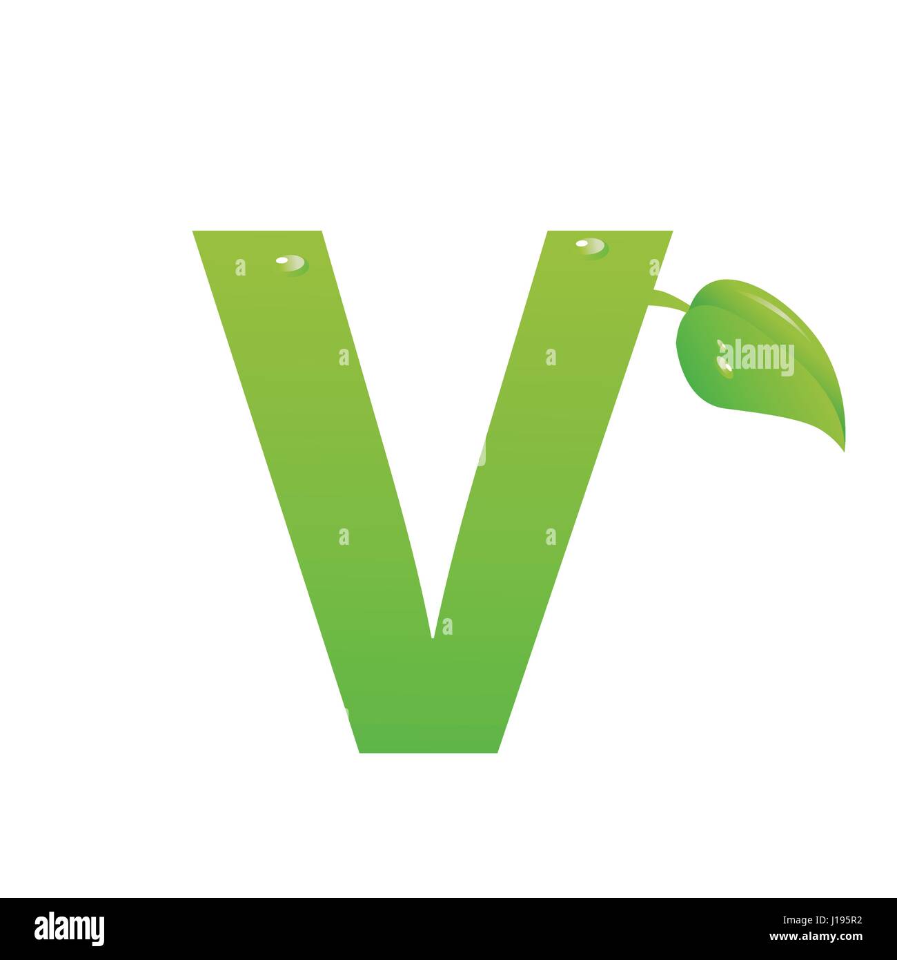 Green eco letter V vector illiustration Stock Vector Image & Art - Alamy