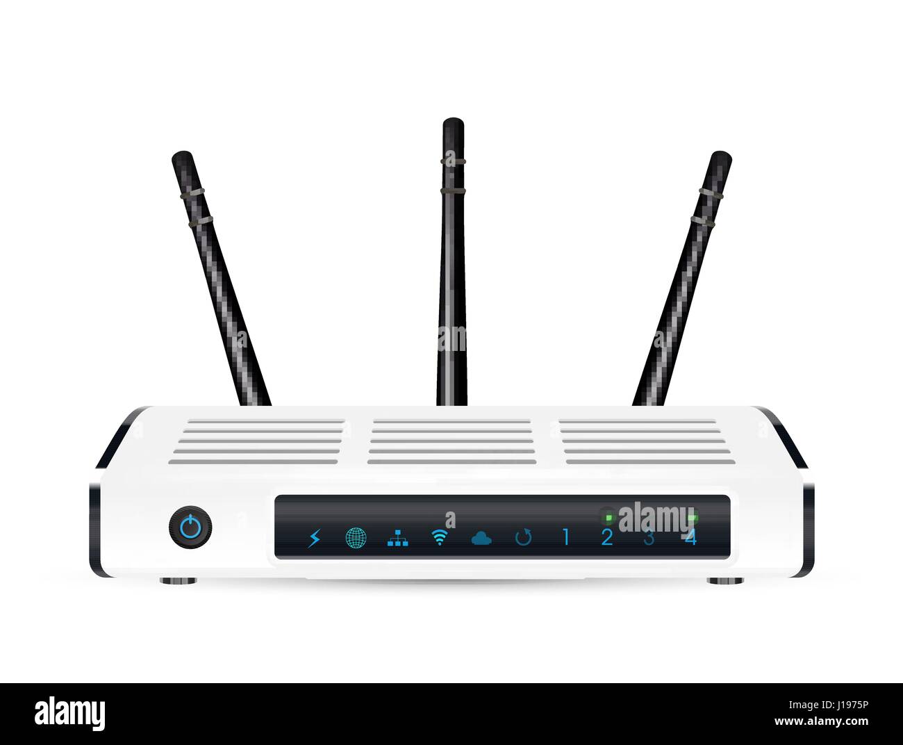 a real 3d ADSL wifi modem router on a white background Stock Vector Image &  Art - Alamy