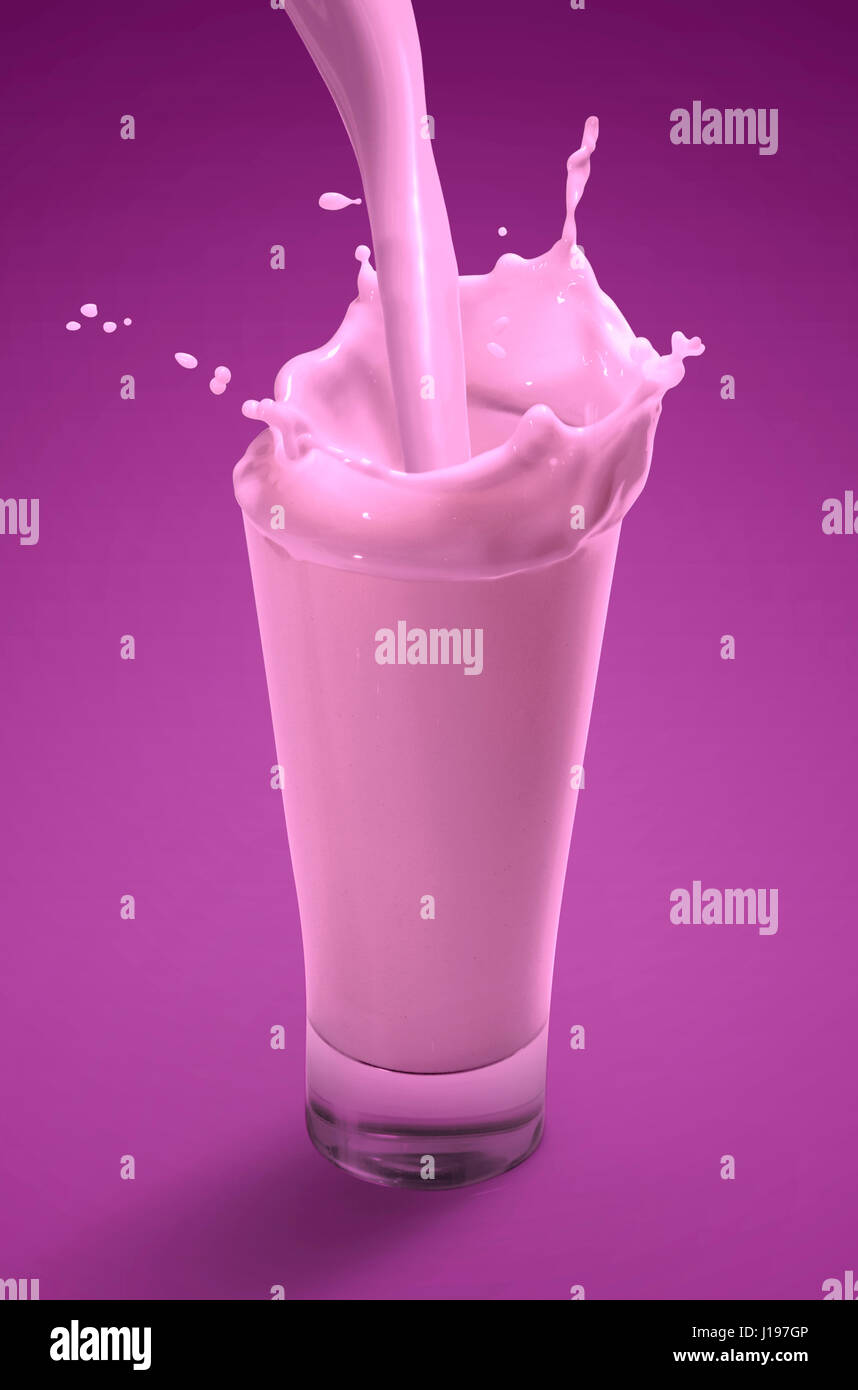 Download Splash Of Pouring Strawberry Milkshake In Glass Stock Photo Alamy PSD Mockup Templates