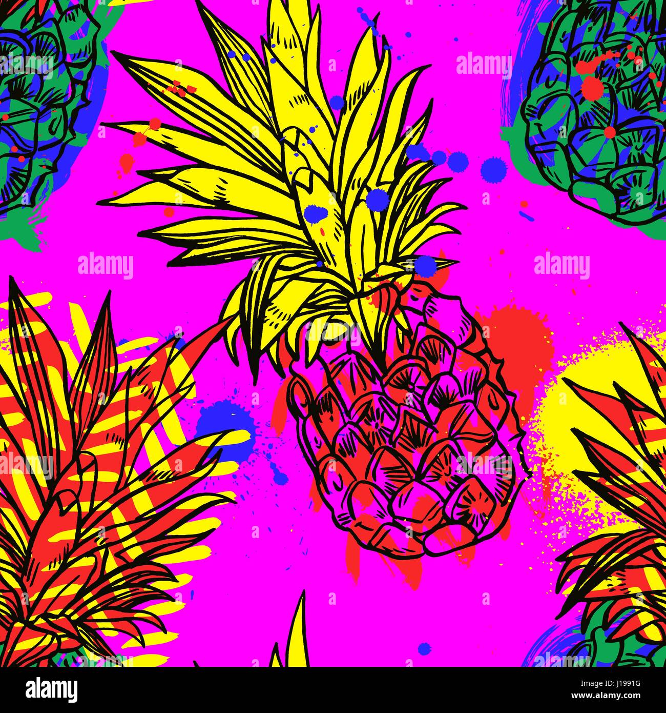 Pineapple tropical fruit. Vector object Stock Vector Image & Art - Alamy