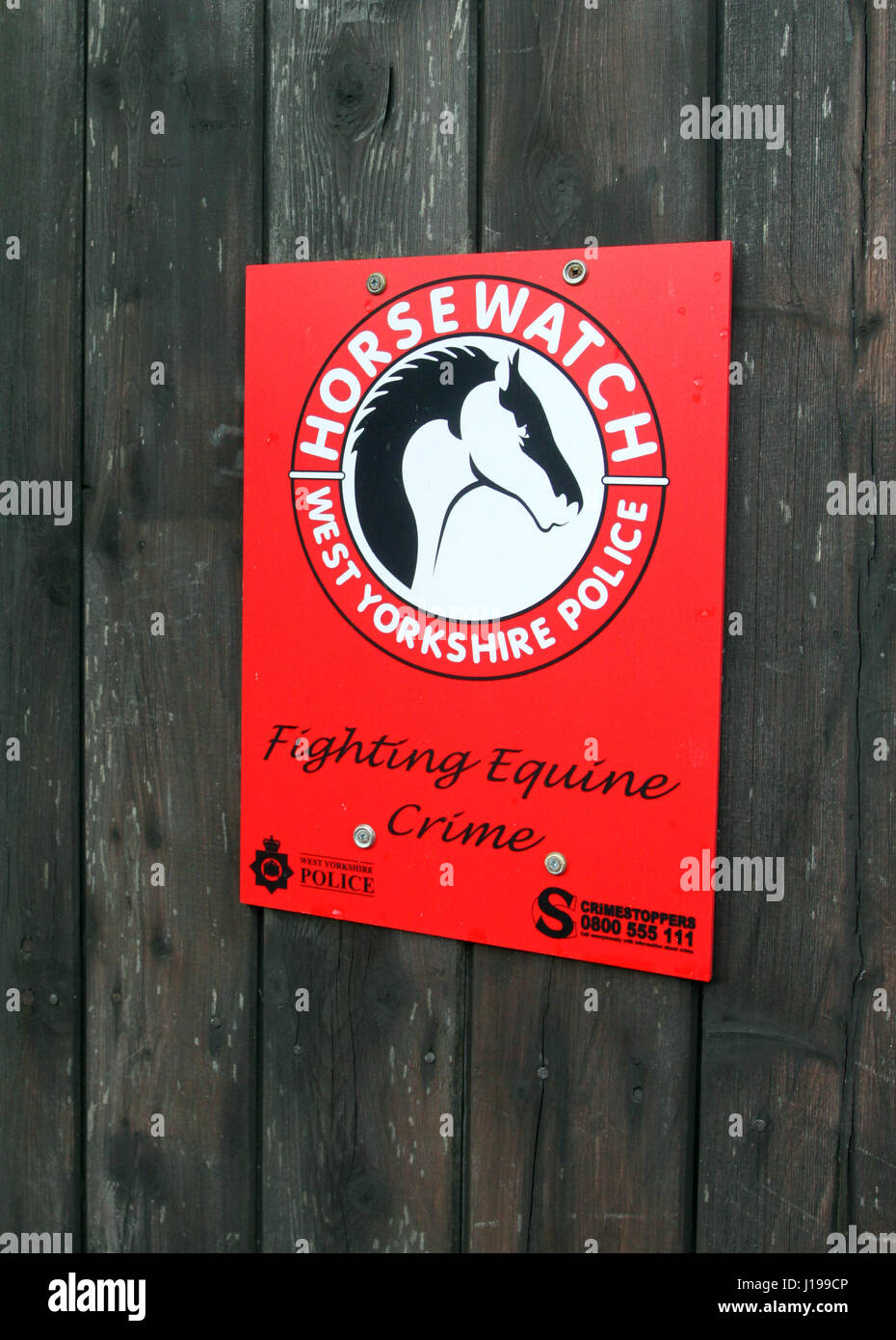 Horse watch sign Stock Photo