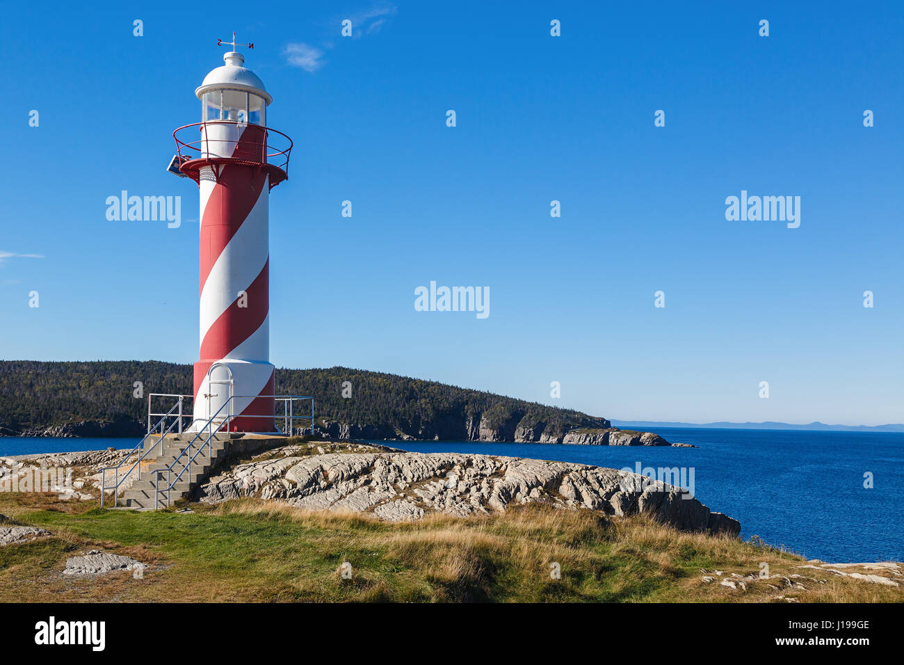 Heart's Delight Lighthouse in Newfoundland, Canada. Stock Photo