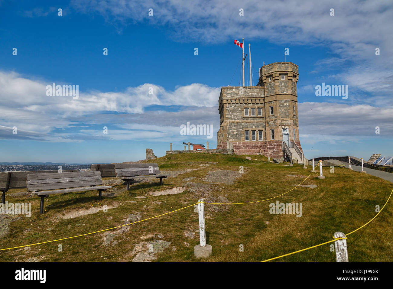Cabot Tower on Signal Hill, St. John's, Newfoundland, Canada Stock Photo