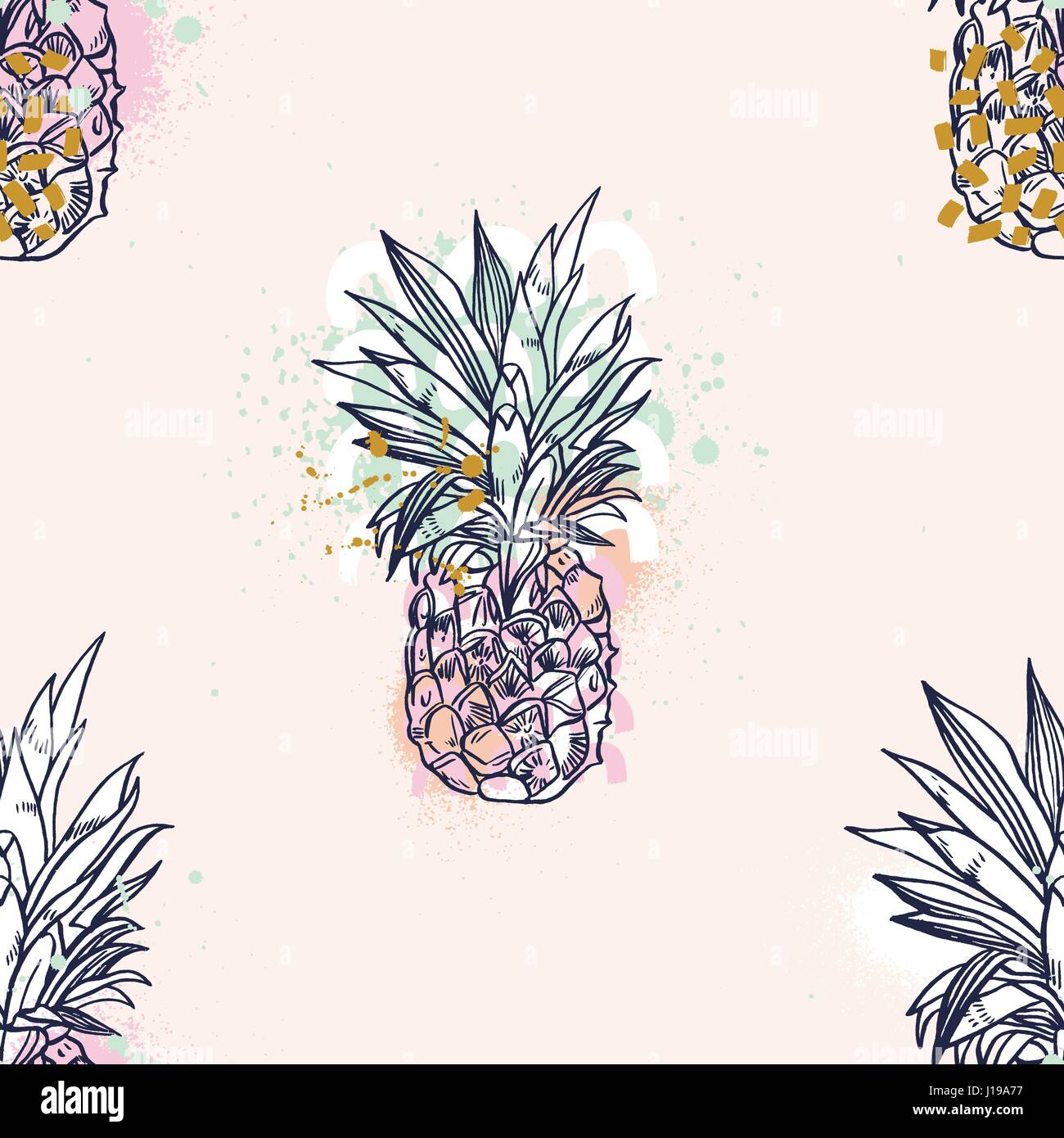 Pineapple tropical fruit. Vector object Stock Vector Image & Art - Alamy